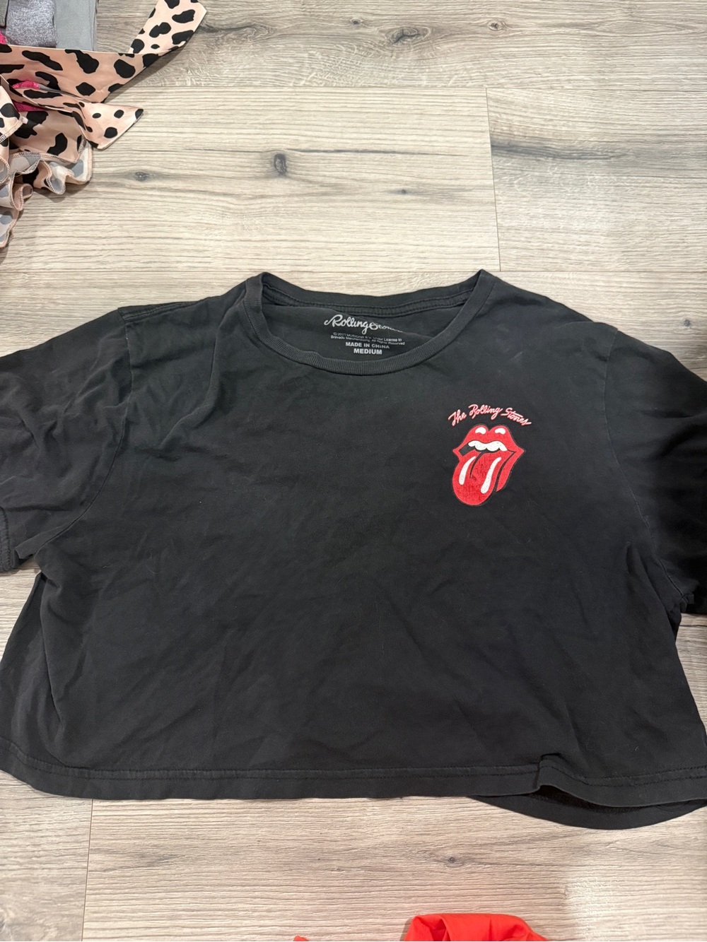 the Rolling Stones Black Tee with Red Tongue Logo - Kids